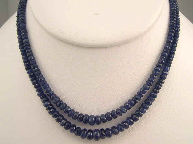 Sapphire Faceted Two Layer Necklace