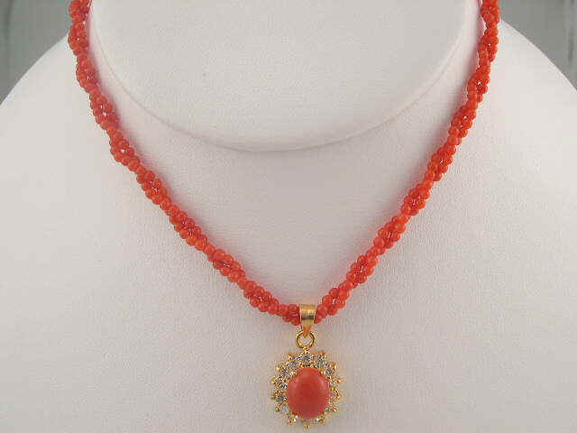 coral necklace twisted