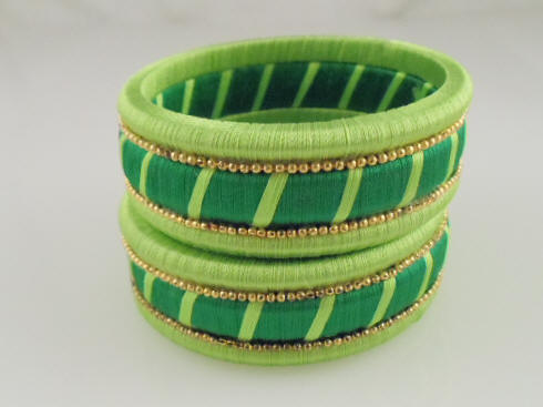 Light Green Silk Thread Bangle