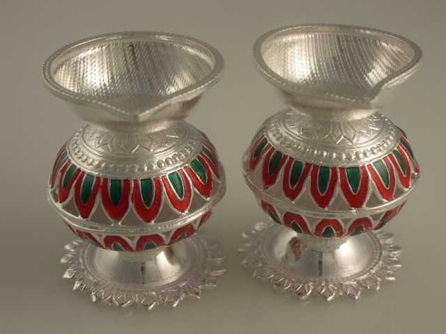 Silver Fancy Oil Lamps